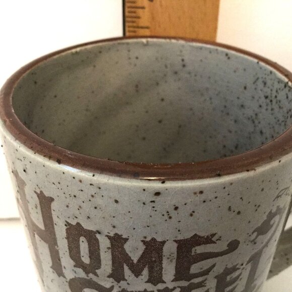 VINTAGE Japan Stoneware Home Sweet Home Mugs Set of 6 + Adjustable Rack NOS - Picture 7 of 8